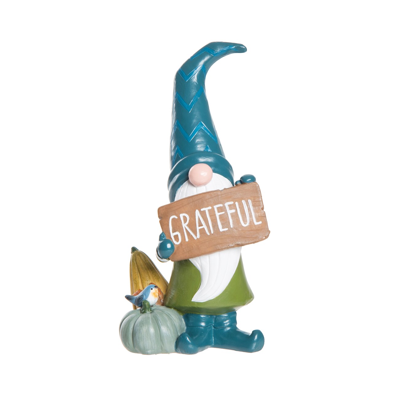 Standing Gnome Holding "Grateful" Sign Thanksgiving Figurine